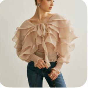 Commense Blush Ruffled Blouse